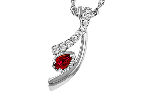 C329-42275: NECKLACE .21 RUBY .38 TGW (5x3 RUBY)