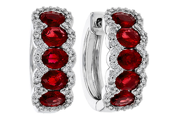 C329-43266: EARRINGS 2.20 TW RUBY 2.45 TGW