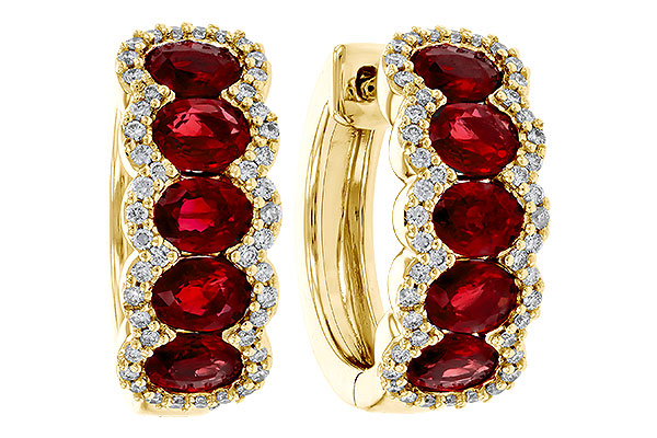 C329-43266: EARRINGS 2.20 TW RUBY 2.45 TGW