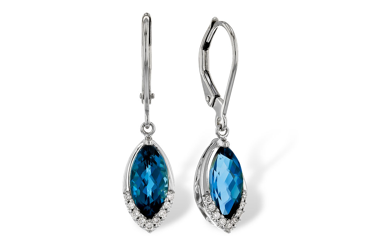 C329-44175: EARR 2.42 TW LONDON BLUE TOPAZ 2.50 TGW (9x5MM MQ)