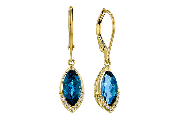 C329-44175: EARR 2.42 TW LONDON BLUE TOPAZ 2.50 TGW (9x5MM MQ)
