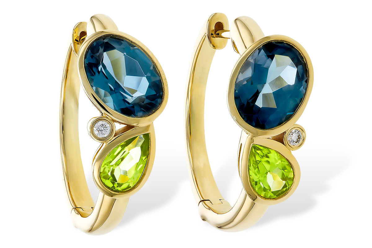 C329-45057: EARRINGS 2.97 SEMI-PREC (PER,LBT) 3.00 TGW