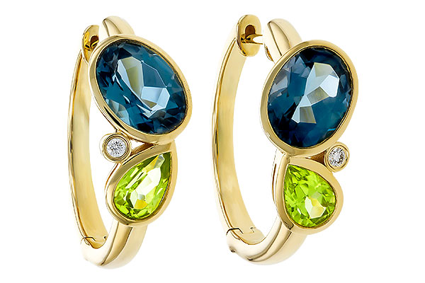 C329-45057: EARRINGS 2.97 SEMI-PREC (PER,LBT) 3.00 TGW