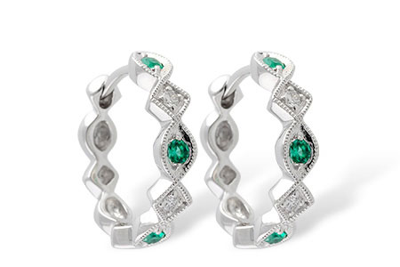 D241-19611: EARRINGS .13 EMERALD .18 TGW