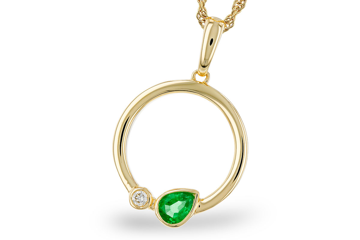 D329-38702: NECKLACE .20 EMERALD .22 TGW