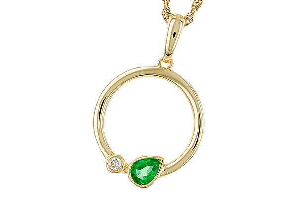 D329-38702: NECKLACE .20 EMERALD .22 TGW