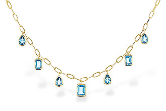 D329-39620: NECKLACE 4.10 TW BLUE TOPAZ (17")