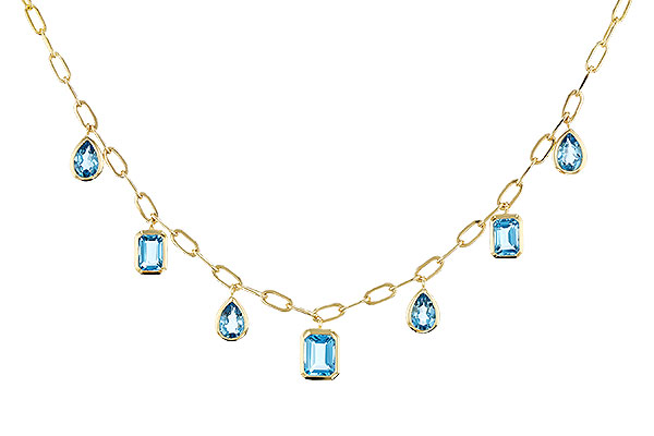 D329-39620: NECKLACE 4.10 TW BLUE TOPAZ (17")