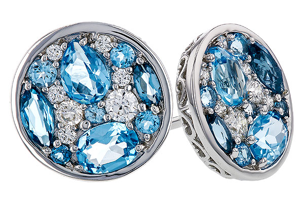 D329-40484: EARRINGS 1.02 TW BLUE TOPAZ 1.18 TGW