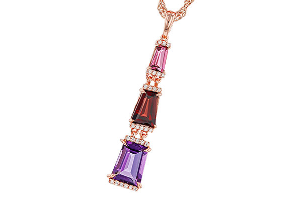 D329-40493: NECKLACE 2.32 SEMI-PREC (PT,GT,AMY) 2.37 TGW
