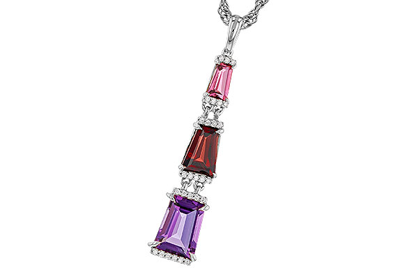 D329-40493: NECKLACE 2.32 SEMI-PREC (PT,GT,AMY) 2.37 TGW