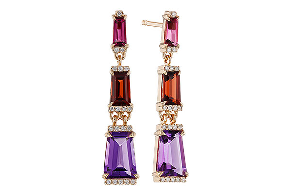 D329-40520: EARRINGS 1.98 SEMI-PREC (PT,GT,AMY) 2.05 TGW