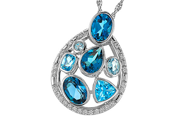 D329-42311: NECKLACE 3.23 TW BLUE TOPAZ 3.38 TGW