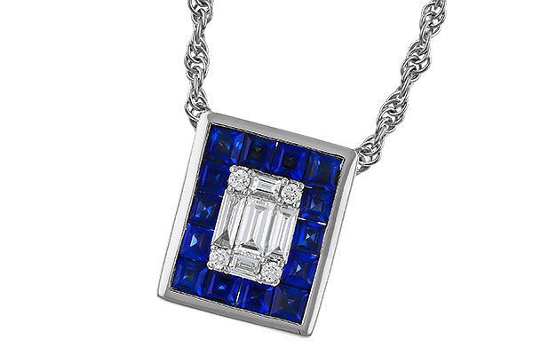 D329-44138: NECKLACE .84 SAPPHIRE TW 1.02 TGW