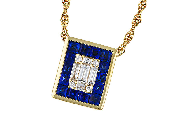 D329-44138: NECKLACE .84 SAPPHIRE TW 1.02 TGW
