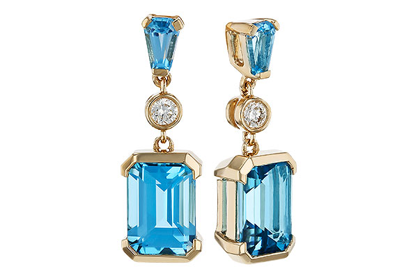 D329-44147: EARRINGS 2.37 TW BLUE TOPAZ 2.44 TGW