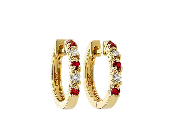 E055-75929: EARRINGS .17 RUBY .26 TGW