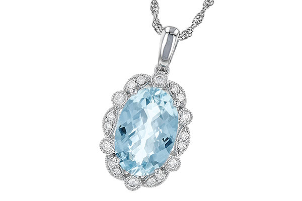 E244-87756: NECKLACE 2.40 AQUA 2.57 TGW (12x8MM AQ)