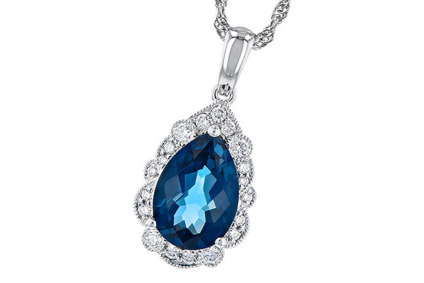 E327-61438: NECK 2.25 LONDON BLUE TOPAZ 2.40 TGW (10x7 PS)