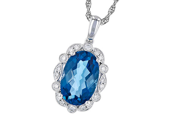 E327-63229: NECK 3.60 LONDON BLUE TOPAZ 3.77 TGW (12x8MM LBT)