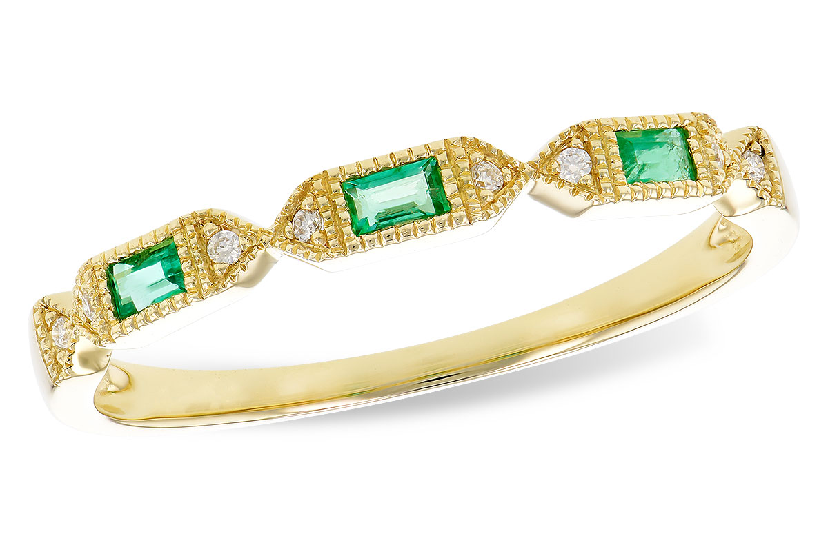 E328-45929: LDS WED RG .10 EMERALD .12 TGW