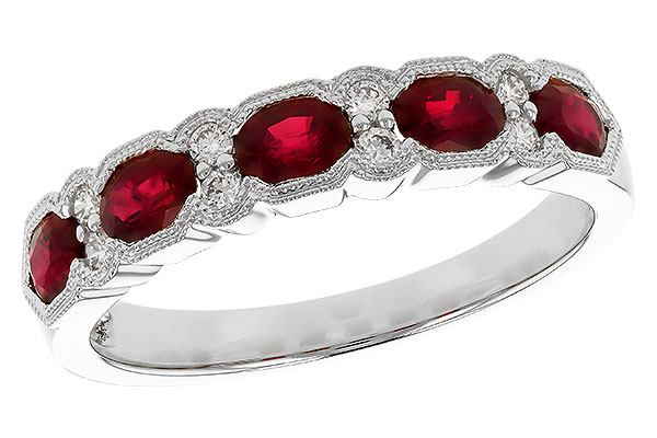 E328-51402: LDS WED RG .88 TW RUBY 1.00 TGW (4x3MM RUBY)