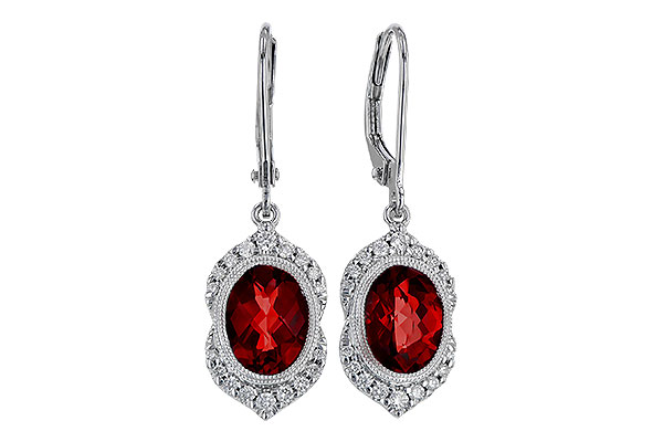 E329-36838: EARRING 3.06 GARNET 3.25 TGW