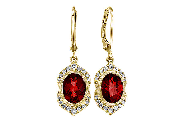 E329-36838: EARRING 3.06 GARNET 3.25 TGW