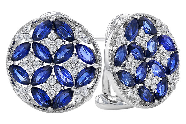 E329-37811: EARRINGS 2.07 TW SAPPHIRE 2.37 TGW