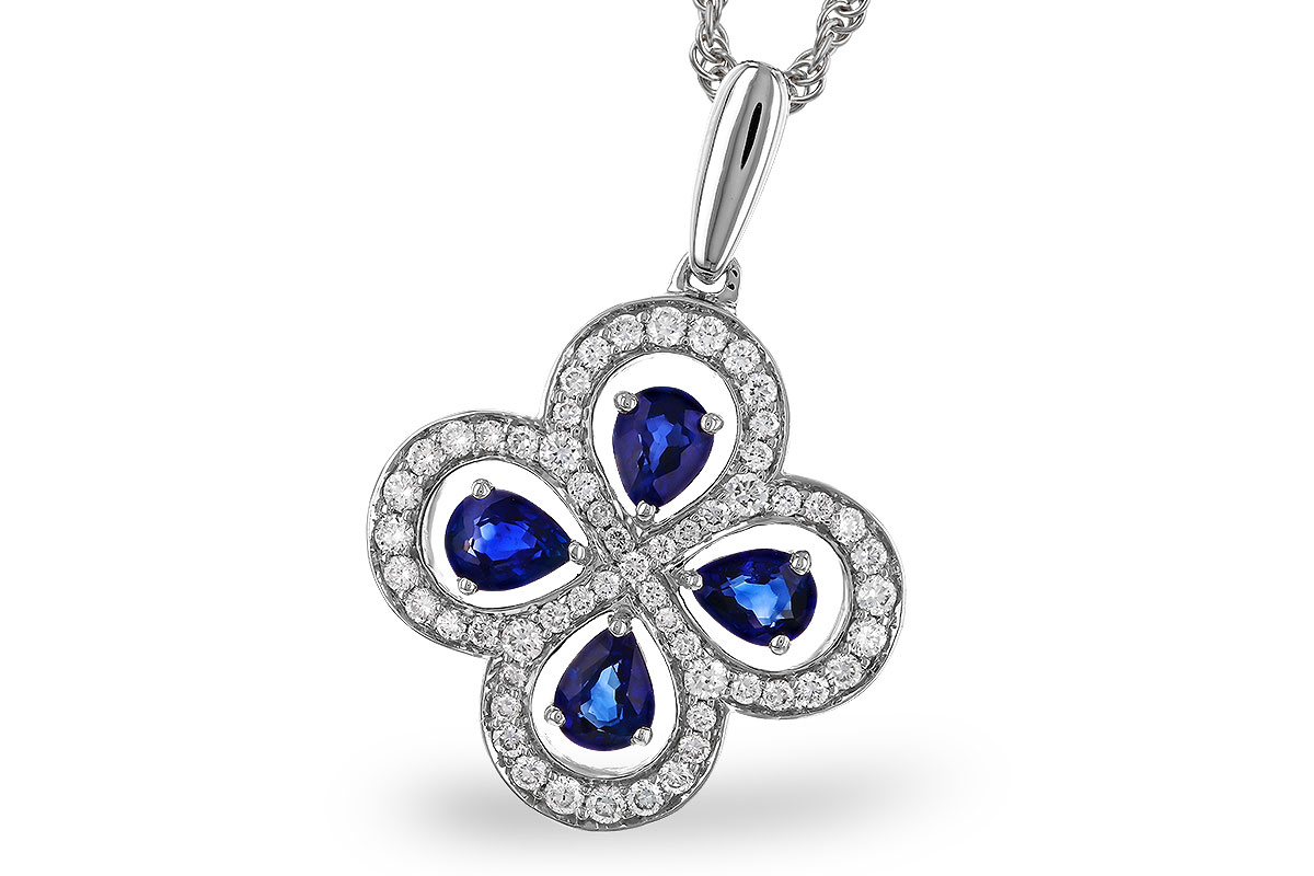 E329-38675: NECKLACE .68 SAPPHIRE TW .96 TGW