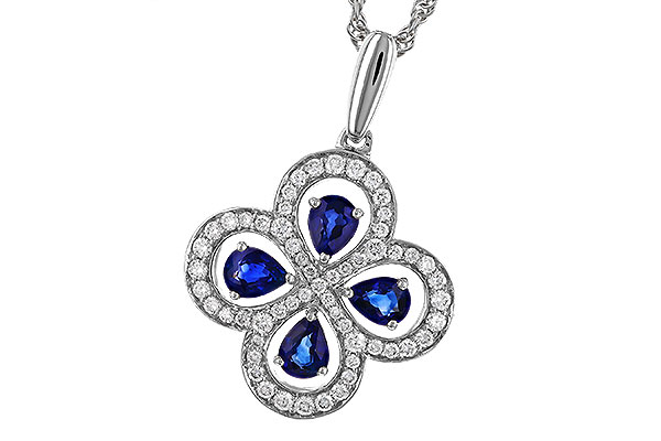 E329-38675: NECKLACE .68 SAPPHIRE TW .96 TGW