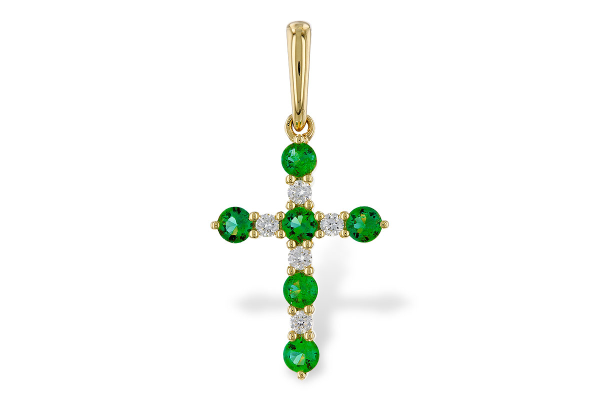 E329-38684: PENDANT .27 TW EMERALD .35 TGW