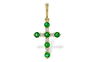 E329-38684: PENDANT .27 TW EMERALD .35 TGW