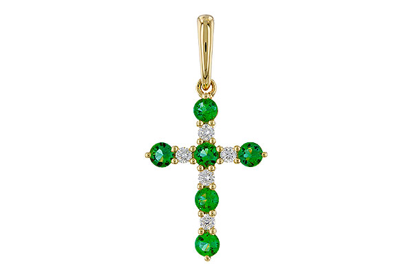 E329-38684: PENDANT .27 TW EMERALD .35 TGW