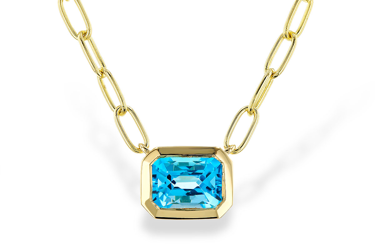 E329-42347: NECKLACE 1.20 SWISS BLUE TOPAZ (18")