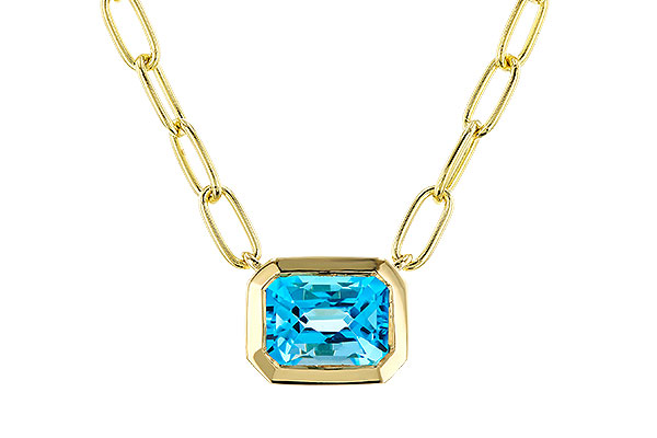 E329-42347: NECKLACE 1.20 SWISS BLUE TOPAZ (18")