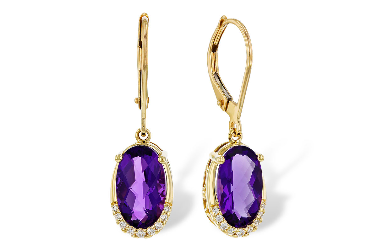 E329-44175: EARRINGS 2.70 TW AMETHYST 2.78 TGW (10x6MM OV)