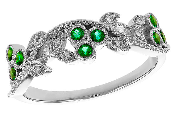 E329-45002: LDS WED RG .17 EMERALD TW .23 TGW