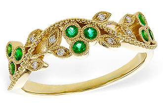 E329-45002: LDS WED RG .17 EMERALD TW .23 TGW