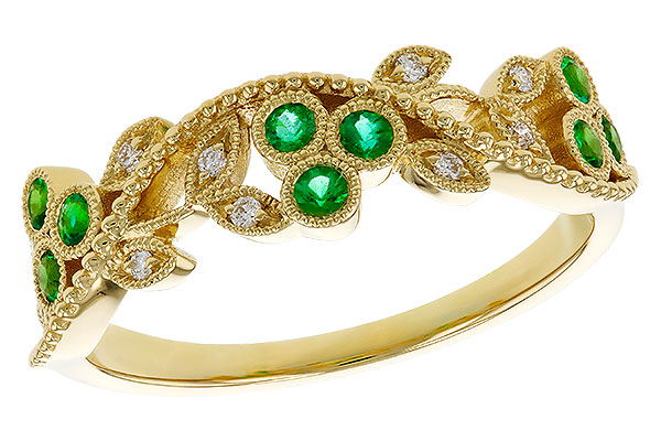 E329-45002: LDS WED RG .17 EMERALD TW .23 TGW