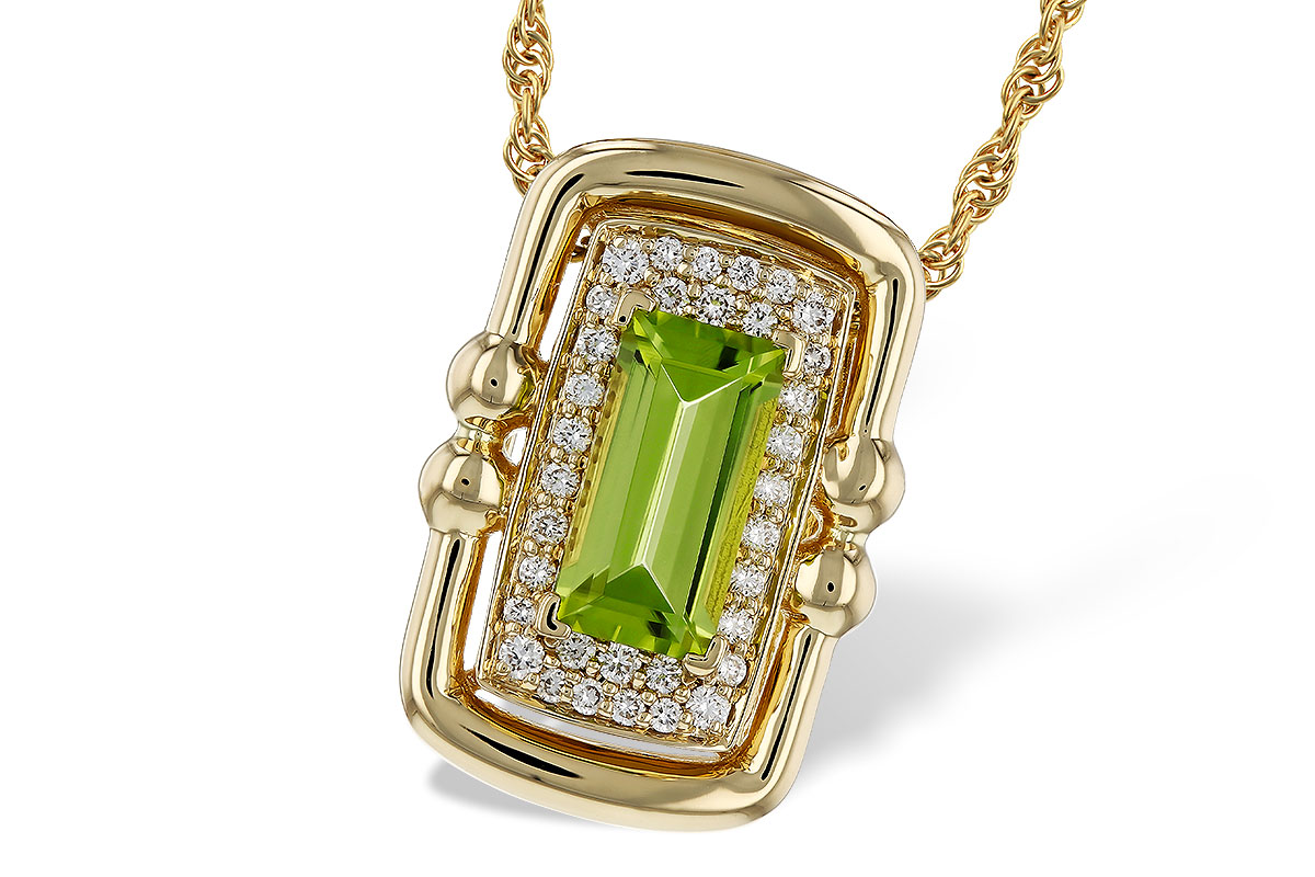 E329-45029: NECKLACE .72 PERIDOT .84 TGW (8x4MM PER)