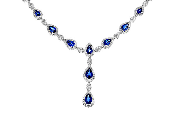 E329-45047: NECKLACE 4.82 TW SAPPHIRE 7.02 TGW (17")