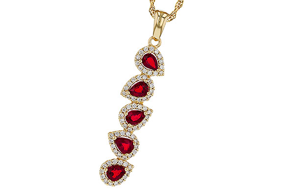 E329-45084: NECKLACE .90 TW RUBY 1.14 TGW