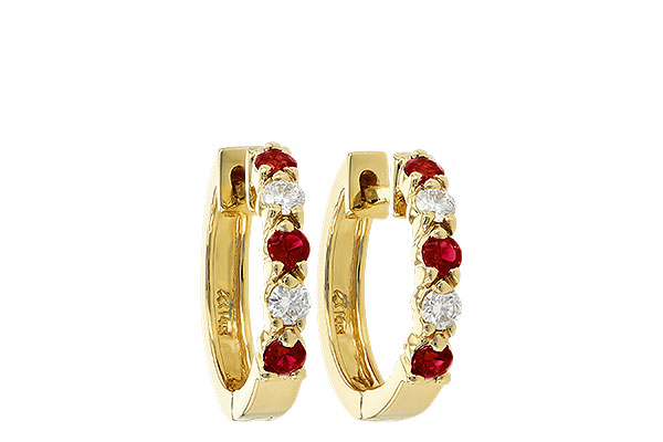 F055-75929: EARRINGS .33 RUBY .52 TGW