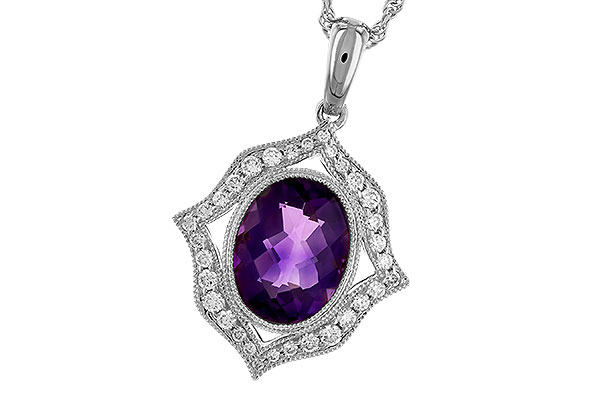 F328-52338: NECKLACE 1.52 AMETHYST 1.70 TGW (9x7 MM AMY)