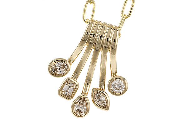 F328-53256: NECKLACE .42 TW FANCY CUT DIAMONDS (18")