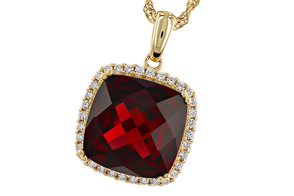 F329-39602: NECKLACE 9.26 GARNET 9.51 TGW (12MM CU)