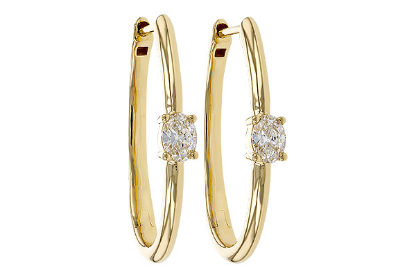 F329-40465: EARRINGS .47 TW OVAL DIAMONDS