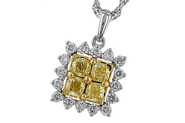 F329-40493: NECK .76 FANCY YELLOW DIAMONDS 1.09 TW