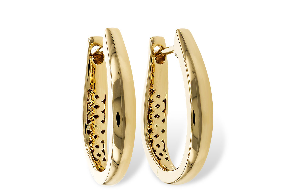 F329-42347: GOLD EARRINGS (17MM)